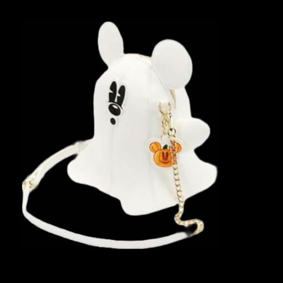 Loungefly Stitch Shoppe Mickey Mouse Glow Ghost Crossbody Bag - Picture 2 of 7